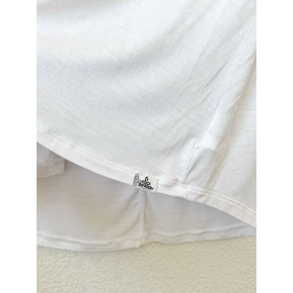 Prana Womens Medium Foundation Short Sleeve V-Neck Tee Shirt White Lightweight - Picture 6 of 8